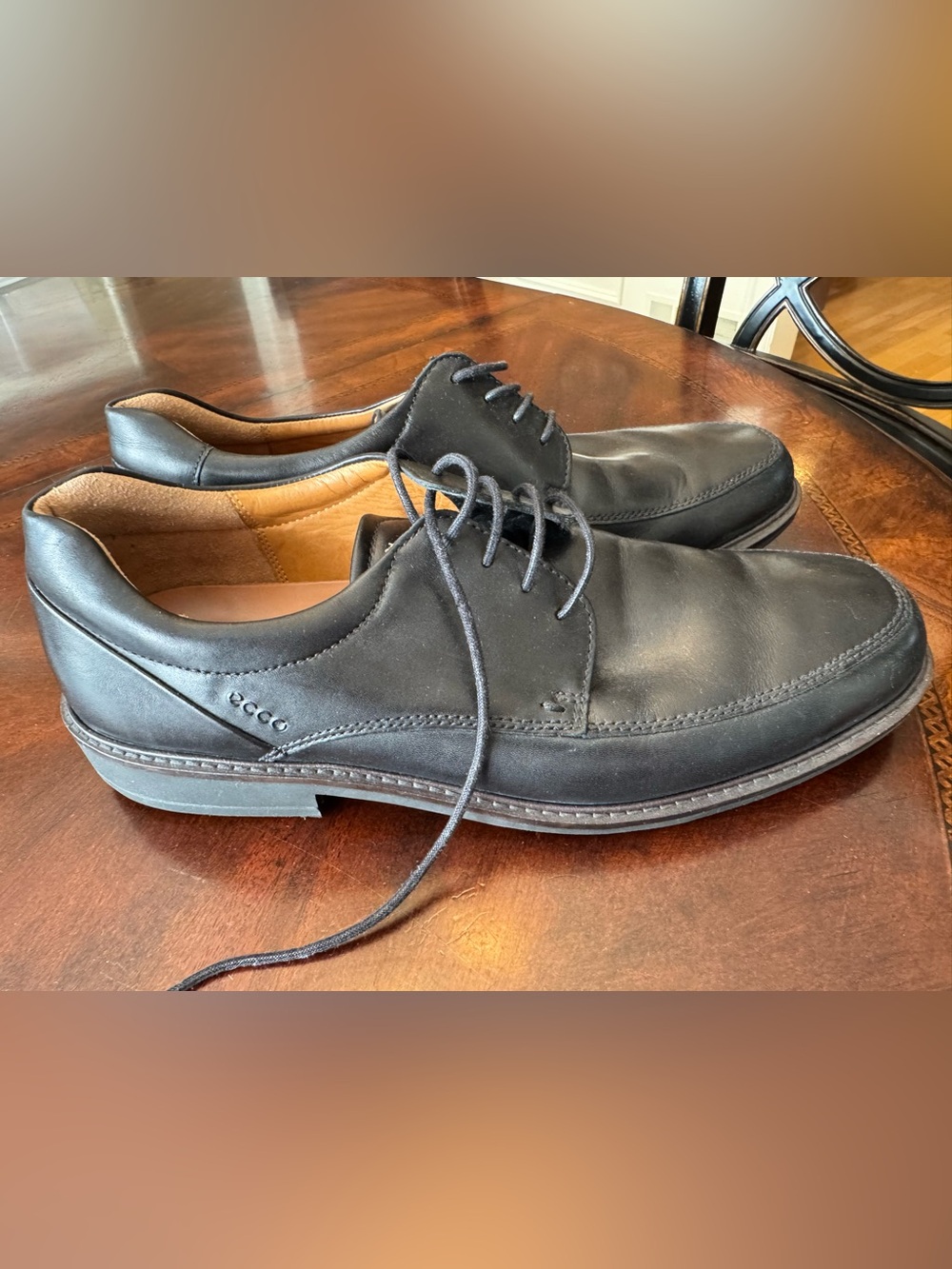 Men's Black Ecco Dress Shoes European Size 45 Approximately US Size 11.5 / 12